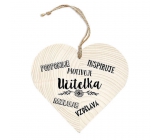 Bohemia Gifts Dřevěné dekorační srdce s potiskem - učitelka podporuje 12 cm