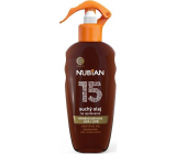 Nubian OF15 vodě a písku odolný suchý olej na opalování sprej 200 ml