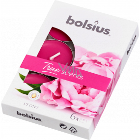 Bolsius Aromatic Peony - Pivoňka vonné čajové svíčky 6 kusů, doba hoření 4 hodiny