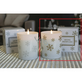 Lima Aroma Snowflake Jablko a skořice vonná svíčka zlatá, doba hoření 50 hodin 175 g