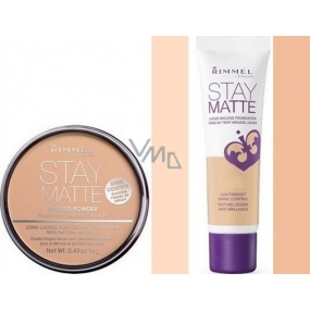 Rimmel London Stay Matte Powder pudr 004 Sandstorm 14 g + Stay Matte Liquid Mousse make-up 201 Classic Beige 30 ml