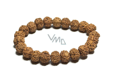 Rudraksha náramek elastický přírodní kámen 9 mm / 16 - 17 cm