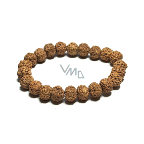 Rudraksha náramek elastický přírodní kámen 9 mm / 16 - 17 cm