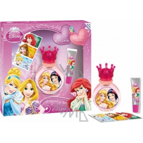 Disney Princess toaletní voda 30 ml + lesk na rty 7 ml + samolepky, pro děti kosmetická sada