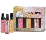 La Rive Illuminating Bright Glow třpytivý tělový sprej 100 ml + Golden Dream 100 ml + Sparkling Rose 100 ml, kosmetická sada pro ženy 