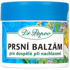 Dr. Popov Masážní prsní balzám pro dospělé k masáži hrudníku, zad, krku, spánků, čela a zátylku při dýchacích potížích a kašli, uvolňuje dýchací cesty 50 ml