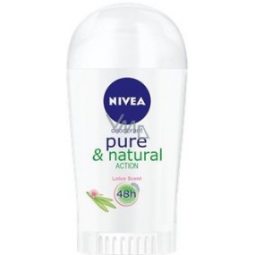 Nivea Pure & Natural Action s vůní lotosu antiperspirant deodorant stick pro ženy 40 ml