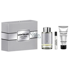 Montblanc Explorer Platinum parfémovaná voda 100 ml + sprchový gel 100 ml + parfémovaná voda 7,5 ml miniatura, dárková sada pro muže