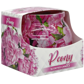 Admit Peony - Pivoňka dekorativní vonná svíčka růžová ve skle 80 g