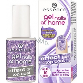 Essence Gel Nails At Home Effect Gel Top Coat krycí gelový lak 03 Twinkle In Purple 7 ml