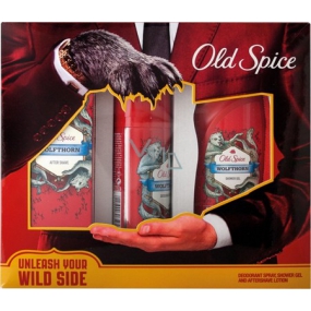 Old Spice Wolfthorn deodorant sprej 125 ml + sprchový gel 250 ml + voda po holení 100 ml, kosmetická sada