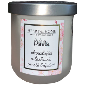 Heart & Home Svěží prádlo sójová vonná svíčka se jménem Pavla 110 g