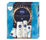 Nivea Soft Collection Soft krém v tubě 75 ml + Nivea Creme Soft sprchový gel 250 ml + Nivea Original Care antiperspirant sprej 150 ml + Nivea Creme Soft krémové toaletní mýdlo 100 ml, kosmetická sada