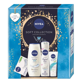 Nivea Soft Collection Soft krém v tubě 75 ml + Nivea Creme Soft sprchový gel 250 ml + Nivea Original Care antiperspirant sprej 150 ml + Nivea Creme Soft krémové toaletní mýdlo 100 ml, kosmetická sada