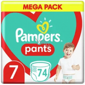 Pampers Pants velikost 7, 17+ kg plenkové kalhotky 74 kusů