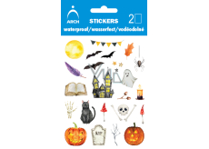 Arch Voděodolné dekorační dětské samolepky Halloween strašidelný zámek 10 x 17 cm