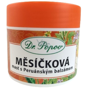 Dr. Popov Měsíčková mast s peruánským balzámem na jizvy, otlaky, mozoly na unavené nohy, dýchání 50 ml