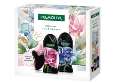 Palmolive Sparkling Bloom Midnight Rose & Iced Peony sprchový gel 250 ml + Enchanted Orchid & Warm Vanilla sprchový gel 250 ml + masážní pomůcka Gua sha na obličej, kosmetická sada pro ženy