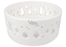 Svícen Stromky porcelánový bílý 5 cm