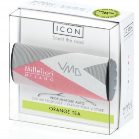 Millefiori Milano Icon Orange Tea - Pomerančový čaj vůně do auta Textil Geometric voní až 2 měsíce 47 g