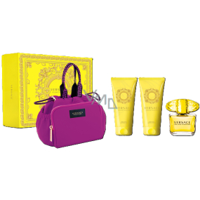 Versace Yellow Diamond toaletní voda 90 ml + sprchový gel 100 ml + tělové mléko 100 ml + kabelka, dárková sada pro ženy