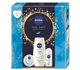 Nivea Feel Soft svěží hydratační krém pro celé tělo, tvář i ruce 100 ml + Nivea Original Care kuličkový antiperspirant roll-on 50 ml + Nivea Creme Soft sprchový gel 250 ml, kosmetická sada