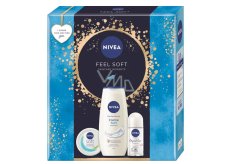 Nivea Feel Soft svěží hydratační krém pro celé tělo, tvář i ruce 100 ml + Nivea Original Care kuličkový antiperspirant roll-on 50 ml + Nivea Creme Soft sprchový gel 250 ml, kosmetická sada