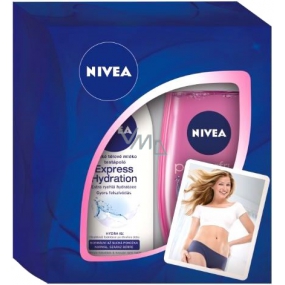 Nivea Hydration tělové mléko Express Hydration 250 ml + sprchový gel Powerfruit Delight 250 ml, pro ženy kosmetická sada