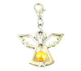 Anděl strážný přívěsek se zlatou perličkou 29 x 37 mm