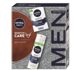 Nivea Men Sensitive Care voda po holení 100 ml + Nivea Men Sensitive pěna na holení 200 ml, kosmetická sada pro muže