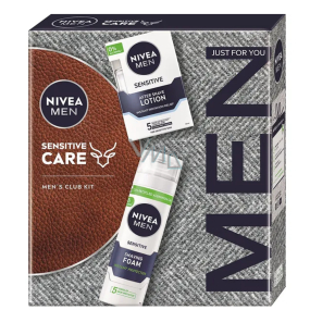 Nivea Men Sensitive Care voda po holení 100 ml + Nivea Men Sensitive pěna na holení 200 ml, kosmetická sada pro muže