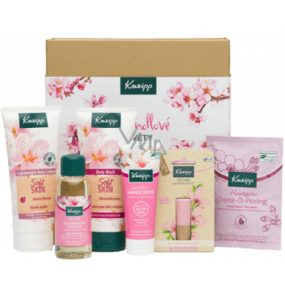 Kneipp Mandlové květy sprchový gel 200 ml + tělové mléko 200 ml + tělový peeling 40 ml + tělový olej 100 ml + krém na ruce 75 ml + balzám na rty 4,7 g, kosmetická sada