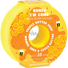 Bomb Cosmetics Honey I´m Comb Donut přírodní sprchová masážní koupelová houba s vůní 165 g