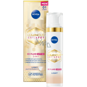 Nivea Luminous630 3v1 pleťový krém ve světlém barevném odstínu 01 Light 40 ml