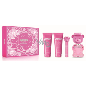 Moschino Toy 2 Bubble Gum toaletní voda 100 ml + tělový krém 100 ml + sprchový gel 100 ml + cestovní sprej 10 ml, dárková sada pro ženy