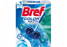 Bref Blue Water Color Aktiv Eucalyptus WC blok pro hygienickou čistotu a svěžest Vaší toalety, obarvuje vodu do modrého odstínu 50 g