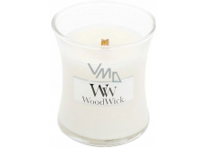 WoodWick White Teak - Bílý teak vonná svíčka s dřevěným knotem a víčkem sklo malá 85 g