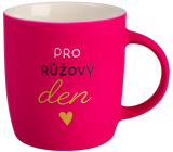 Albi Sametový hrnek - Pro růžový den růžový 330 ml