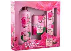 Rose of Bulgaria šampon s růžovou vodou na vlasy 330 ml + toaletní mýdlo 100 g + krém na ruce s růžovou vodou 75 ml, kosmetická sada pro ženy