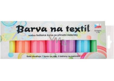 Kreativ Colour Barvy na textil - světlý, svítící ve tmě sada 7 barev 20 g + 2 šablony 6,5 x 2 cm