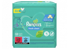 Pampers Fresh Clean vlhčené ubrousky pro děti 4 x 52 kusů