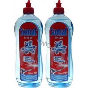 Somat Rinser 3x Shine Action oplachovací prostředek do myčky na nádobí 2 x 750 ml