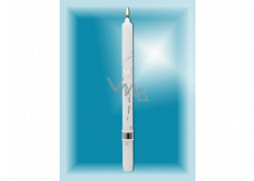 Lima Kostelní křestní svíčka bílá se stříbrným zdobením č. 1001 25 x 360 mm 1 kus