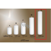 Lima Gastro hladká svíčka bílá válec 60 x 300 mm 1 kus