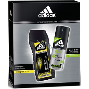 Adidas Cool & Dry 48h 6v1 antiperspirant deodorant sprej pro muže 150 ml + Extra Pure šampon na vlasy proti lupům 200 ml, kosmetická sada