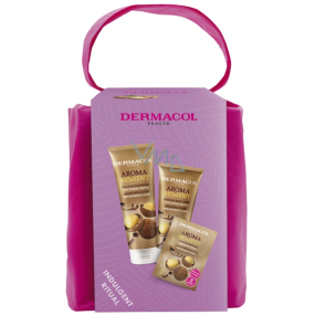 Dermacol Aroma Moment Macadamia sprchový gel 250 ml + tělové mléko 200 ml + pěna do koupele 2 x 15 ml + kosmetická taška, kosmetická sada pro ženy