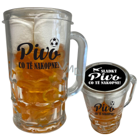 Bohemia Gifts Pivo co tě nakopne! směs bonbónů v pivní sklenici 250 g