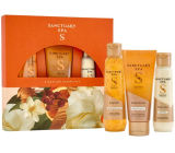 Sanctuary Spa Signature Essentials sprchový gel 150 ml + tělový peeling 100 ml + tělové mléko 100 ml, kosmetická sada pro ženy