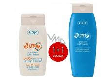 Ziaja Sun SPF 50+ voděodolné mléko na opalování pro děti 125 ml + Sun zklidňující gel po opalování 200 ml, duopack