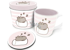 Epee Merch Pusheen Plechovka + hrnek + tácek, dárkový set růžový